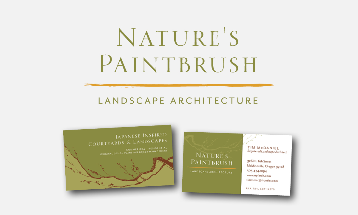 Nature's Paintbrush Landscape Architecture Logo and Business Card by 237 Marketing + Web