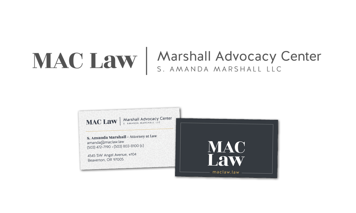 Logo and Business Cards for MAC Law by 237 Marketing + Web